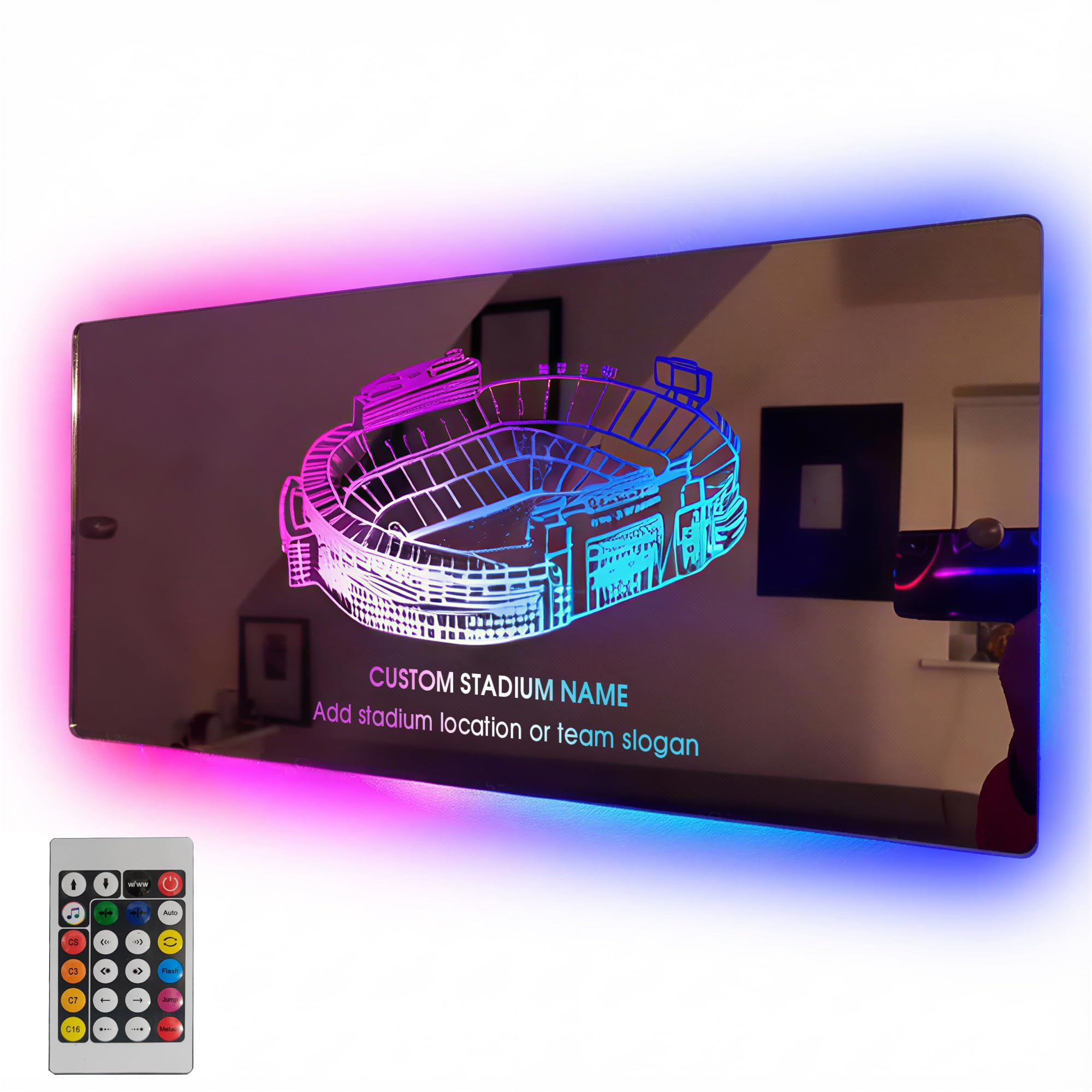 Amazon.com: ROSLILY Personalized Football Stadium Mirror Light